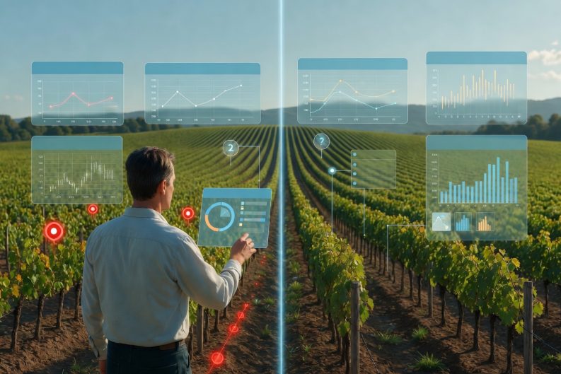 ¡Revolución agrícola en Querétaro! Desarrollan el primer gemelo digital con IA y conectividad satelital para erradicar la escasez de agua en los viñedos 37 Conceptual Image by Grok AI 1