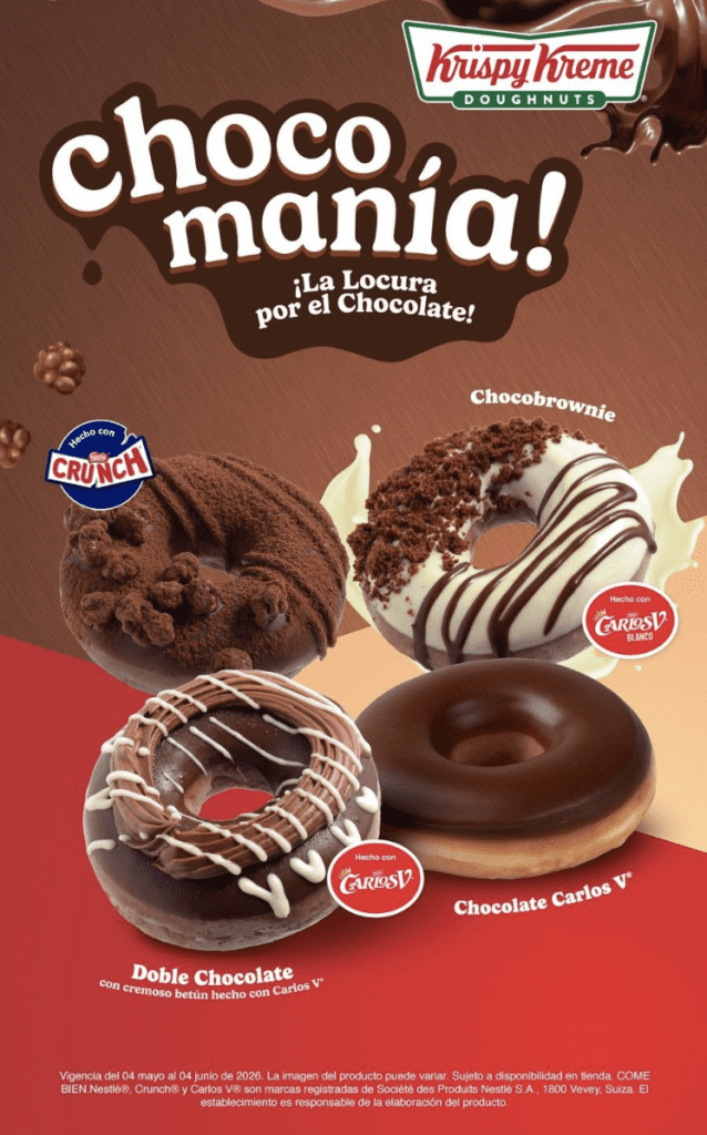 ¡Llegó la Chocomanía! Krispy Kreme® desata la locura del chocolate con Carlos V® y Crunch® 33 Screenshot at May 11 15 29 24