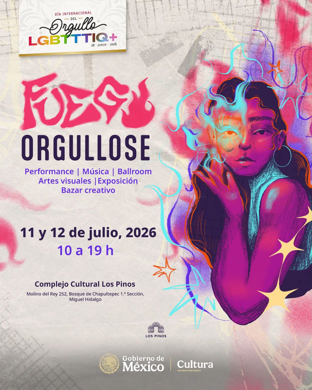 Festival Fuegx Orgullose 2026: Los Pinos abre sus puertas a la diversidad con ballroom, música y arte para todas las familias 27 CARTEL FUEGX ORGULLOSE